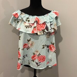 Floral/ruffle blouse